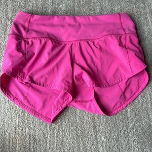 Lululemon Sonic Pink Speed Up Low Rise 2.5” inseam Shorts
